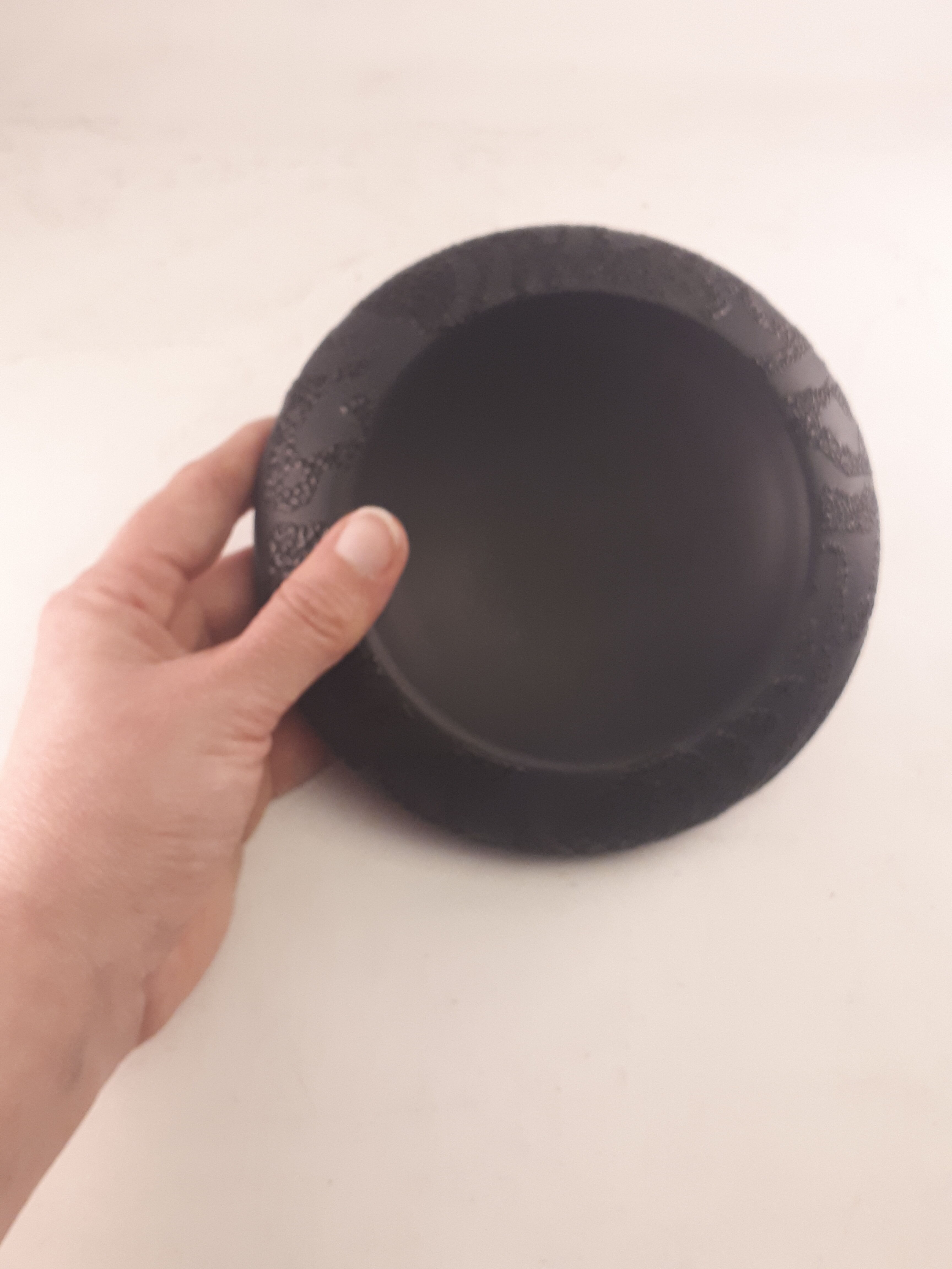vintage black ceramic pocket cup 1980 Jacques Molin