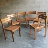 Set of 6 vintage wooden chairs