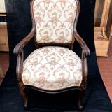 Shepherdess armchair in rosewood fleuron shell Napoleon III