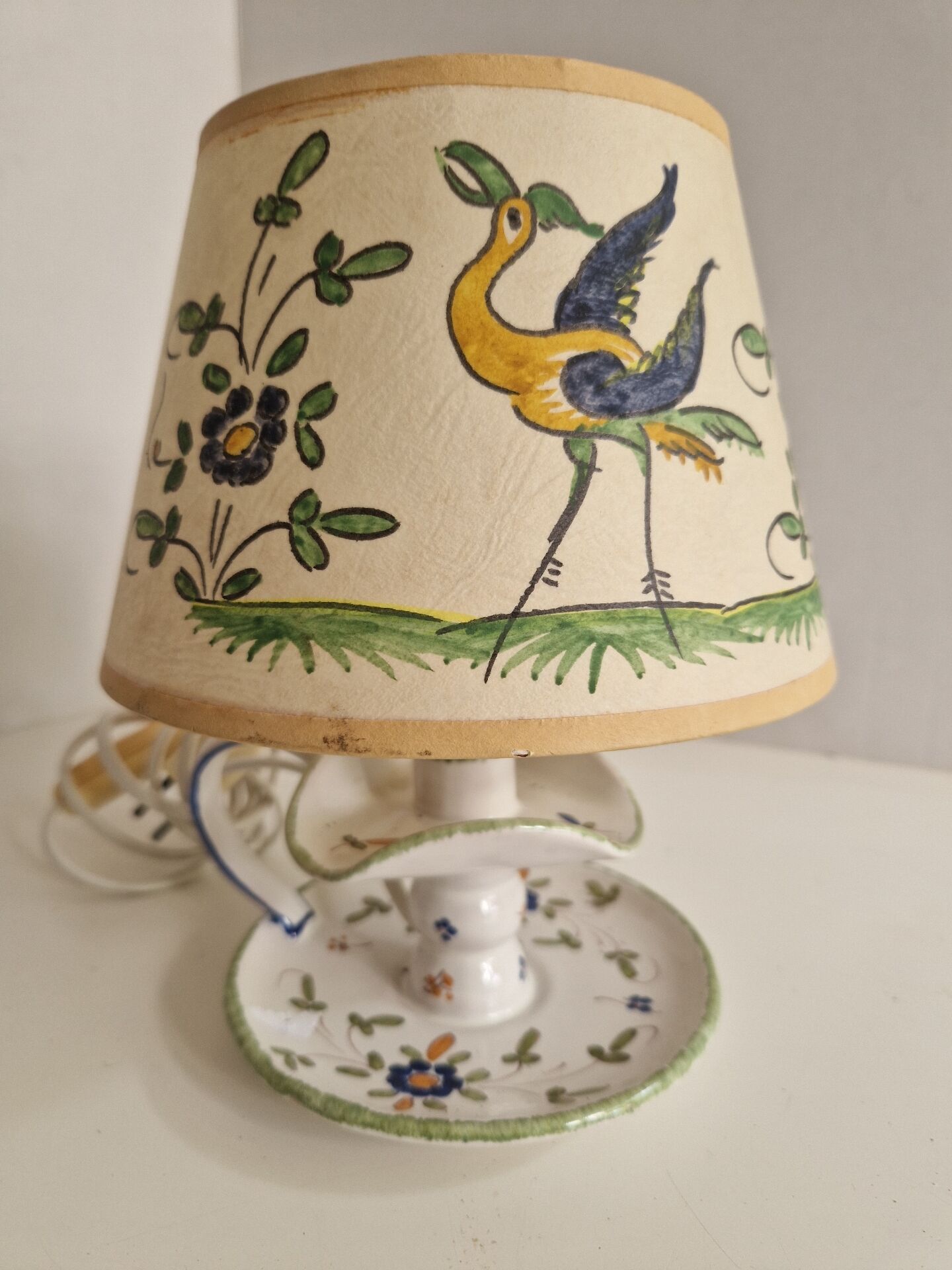 Petite Lampe En Faience Martres Tolosane Signé Matet