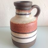 Beige and brown vase by Scheurich Keramik vintage 60s-70s