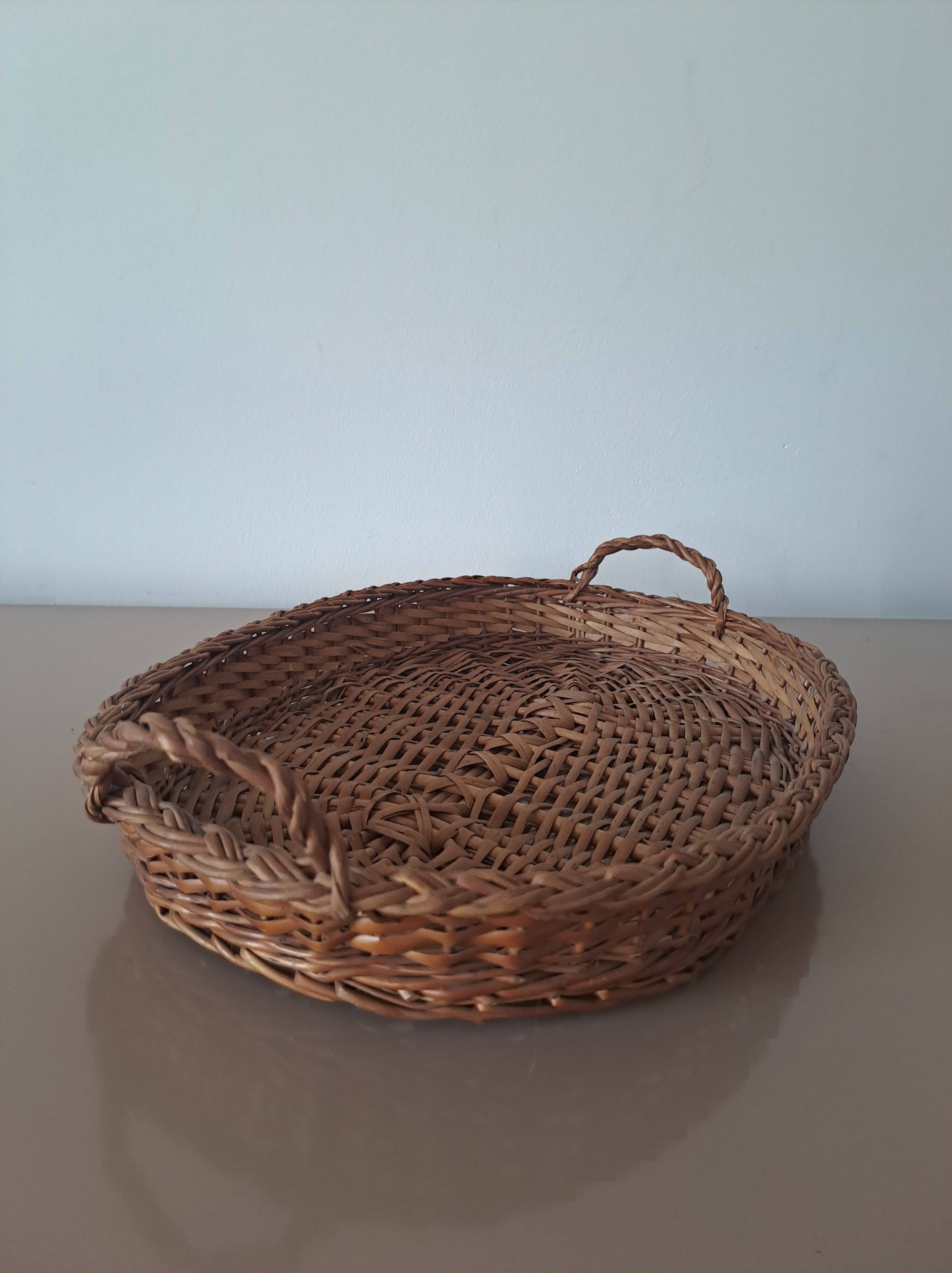 Woven rattan tray - handmade
