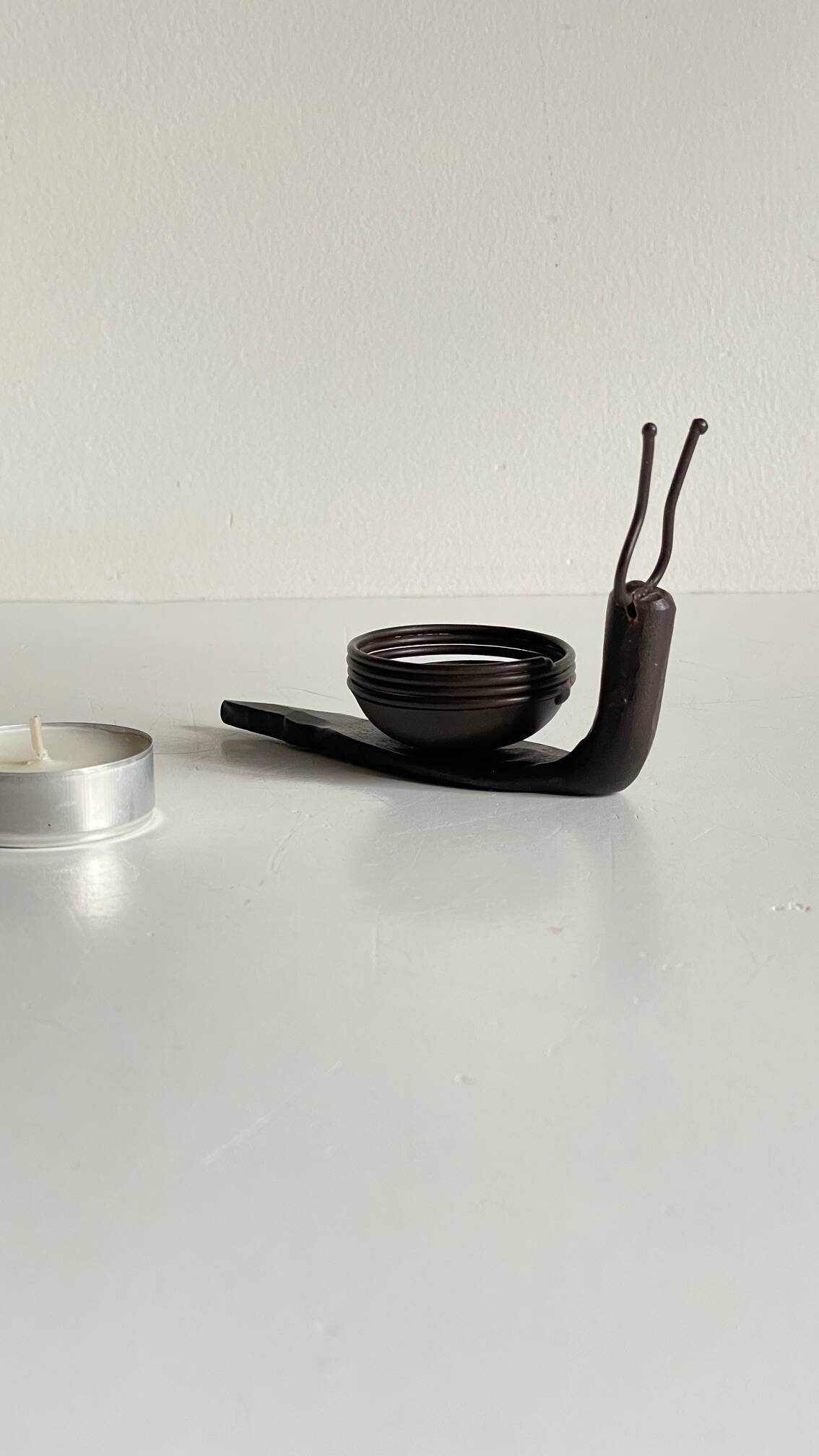 Brutalist vintage snail shape candle holder