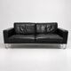 3-seater sofa W.H. Gispen for Dutch Originals, black leather and chrome