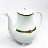 Christofle Paris – Teapot in porcelain, Green Ribbon model