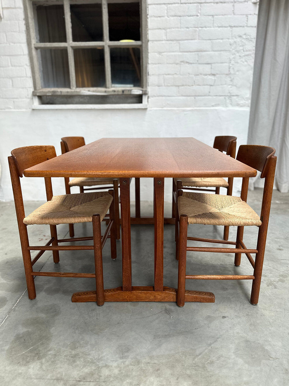 4 'J39' chairs and 'C18' shaker table, Børge Mogensen, FDB Møbler, Denmark