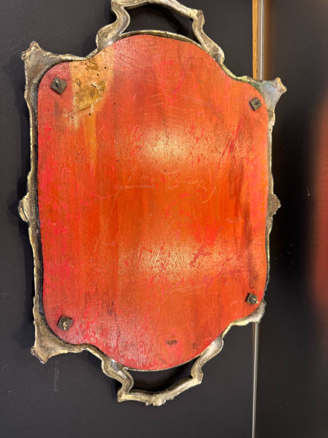 Silver metal mirror tray