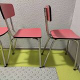 4 vintage red formica chairs
