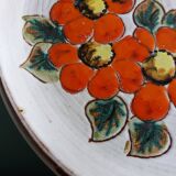 Vallauris handcrafted decorative wall plate with flower motif