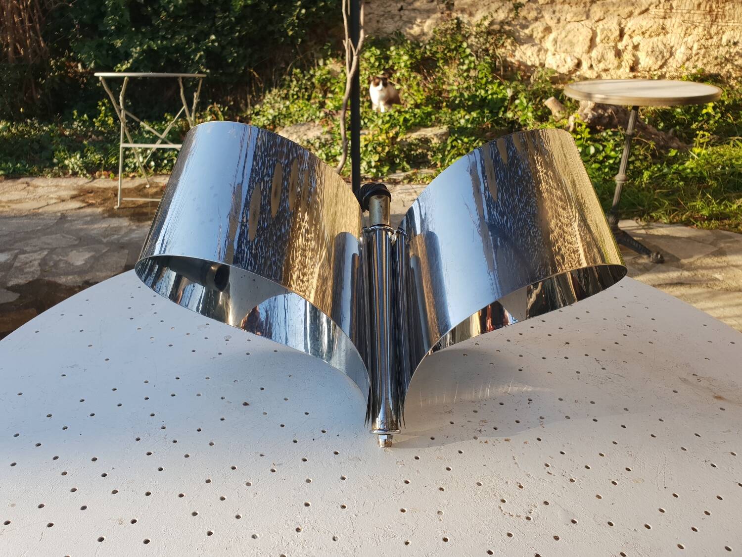 Lustre en inox 1970