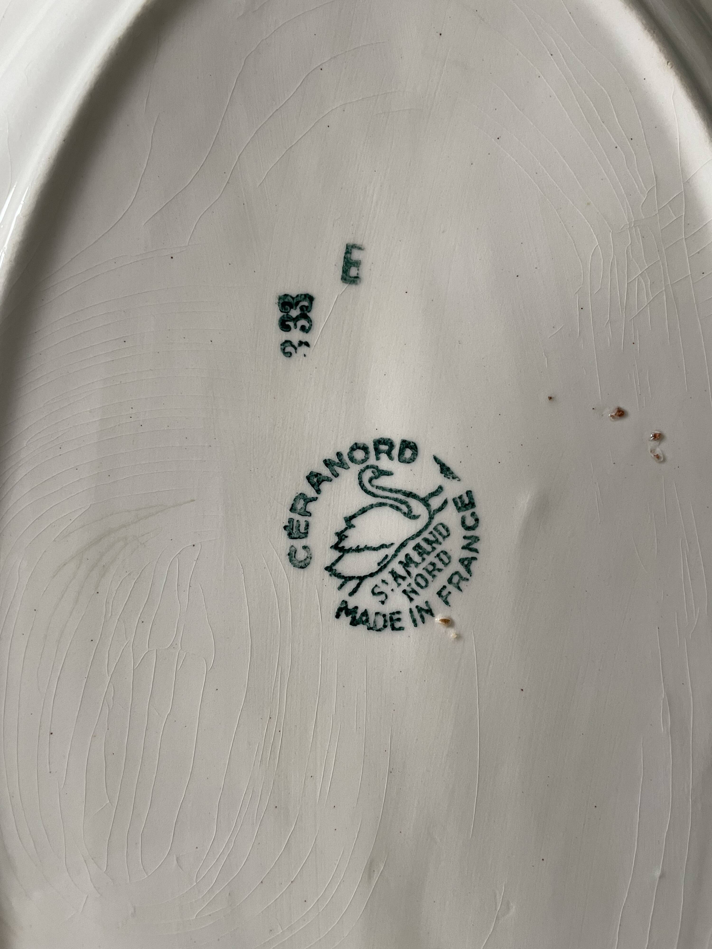 Oval dish in earthenware from St Amand Céranord France