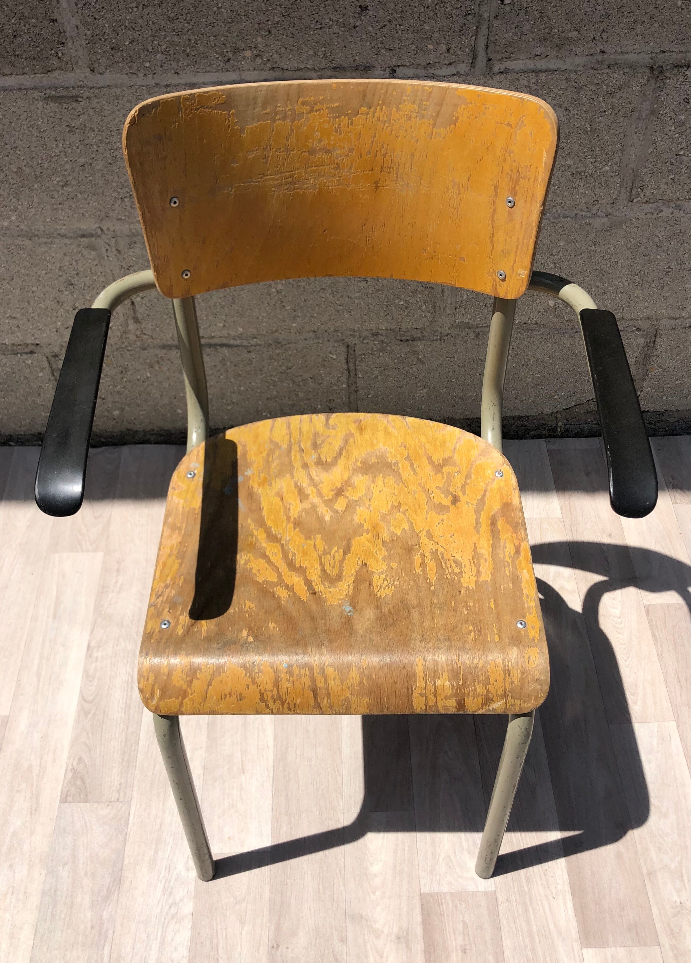 Vintage elbe industrial school office 1960 & tubax chair