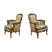 Paire de bergères de style Louis XV