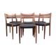 6 chaises scandinaves bois et skaï noir