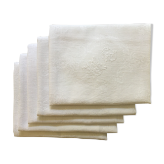 Set of 5 MG monogram napkins