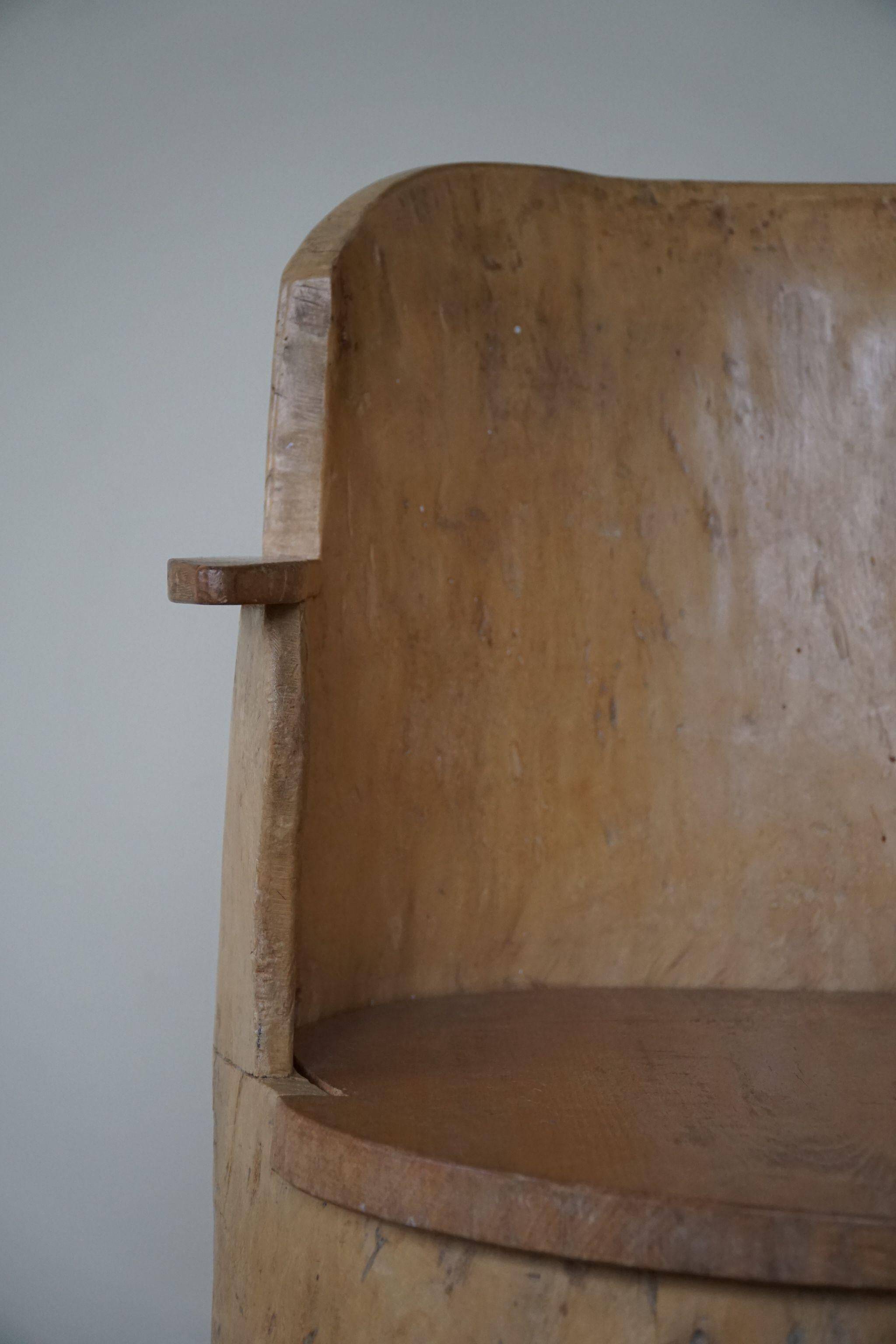 Chaise souche Wabi Sabi en bouleau massif, par un ébéniste suédois, Moderne, années 1950