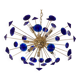 Blue “coni” murano glass sputnik oval chandelier