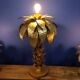 Hollywood Regency Palm Tree Lamp Trio – Hammered Gold Metal