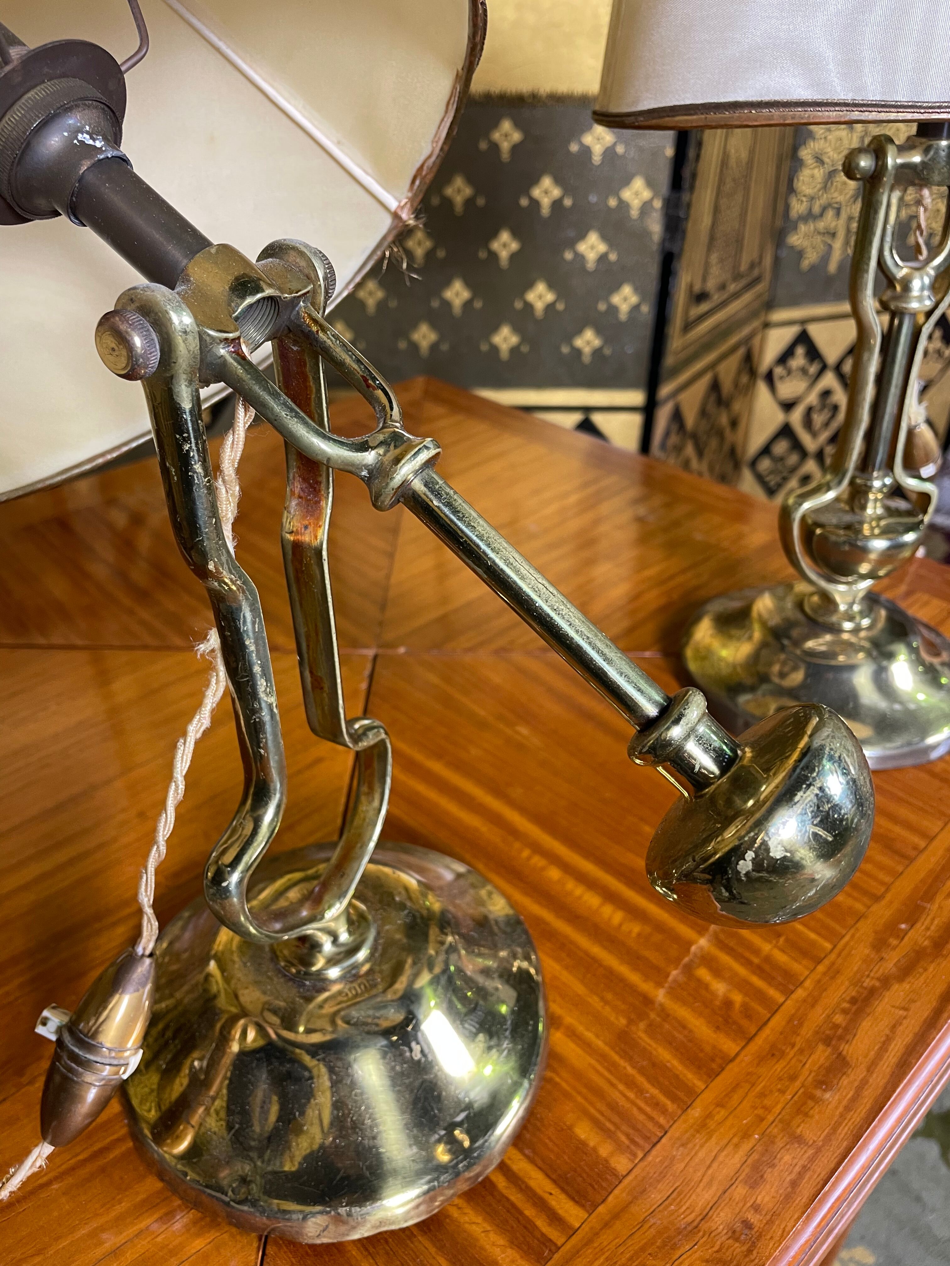 Pair of brass lamps 1960