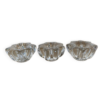 Set of 3 Pierre d'Avesn style glass candle holders