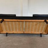 Vintage Danish Mid-Century Georg Thams 3-Seater Sofa in Black Leather, 1960