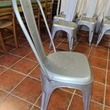 8 industrial iron chairs
