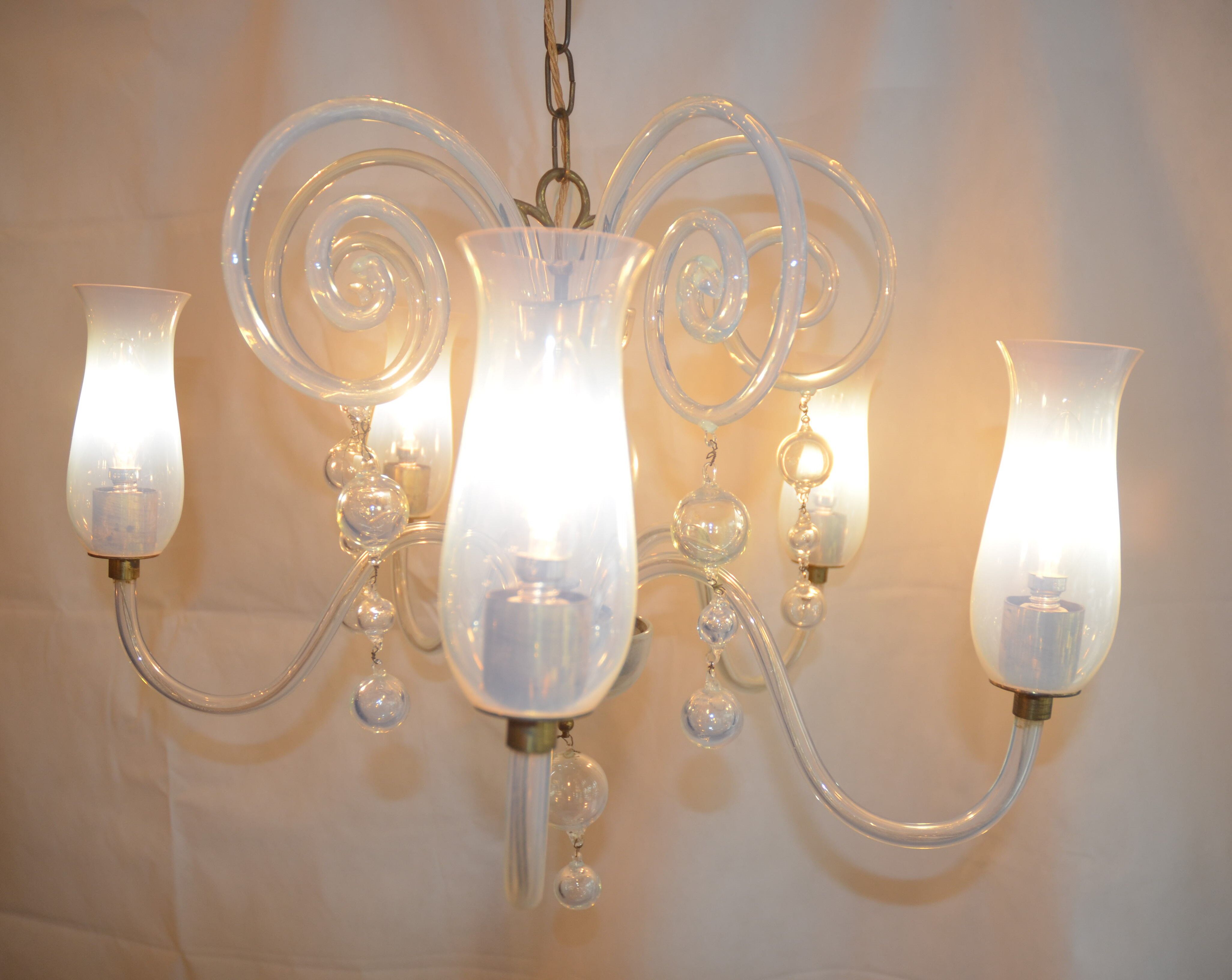 Lustre flûtes cristal de Murano