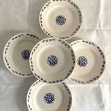 5 serving plates, ironstone from Longchamp, Arlette pattern, 1950