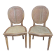Louis XVI style medallion chairs, canned seat and back