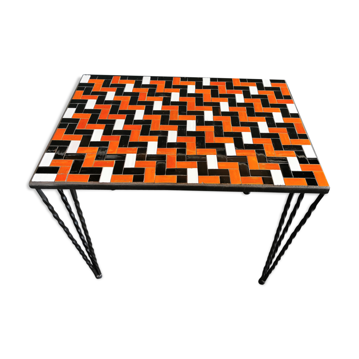 Vintage rectangular mosaic coffee table circa 1970