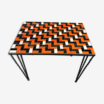 Vintage mosaic rectangular coffee table circa 1970