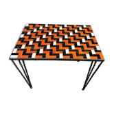 Table basse rectangulaire mosaique vintage circa 1970