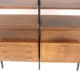 Scandinavian "double" mahogany bookcase, Sweden, 1950