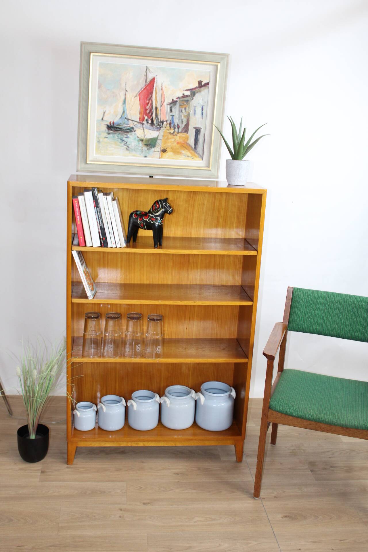 Vintage Elm Bookcase 1940 Sweden