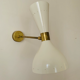 Paire d'appliques murales italiennes blanches