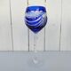Six vintage coloured cut crystal wine glasses