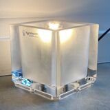 Vintage Nachtmann Leuchten glass cube table lamp