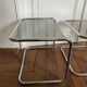 Nesting tables metal and smoked glass 70s