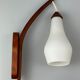 60s 70s lamp teak light wall lamp Uno & Östen Kristiansson for Luxus