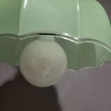 Clichy glass pendant light in soft green opaline from the 1950s