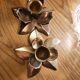 Duo of brass star candle holders