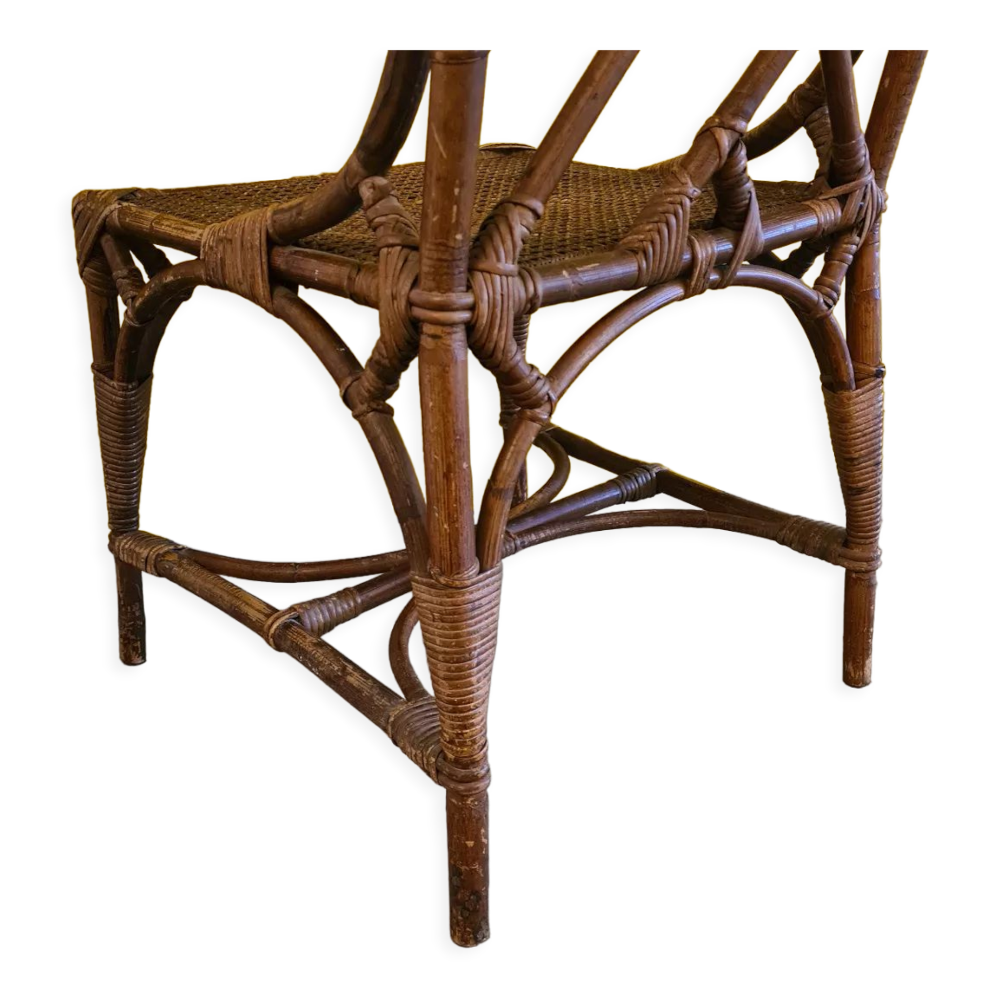 Old french chippendale bamboo chair, 1st half 20th century.