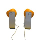 Pair of Space Age eyeball orange lamps by Massive Belgium