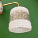 Vintage globe angled wall light in white and clear glass