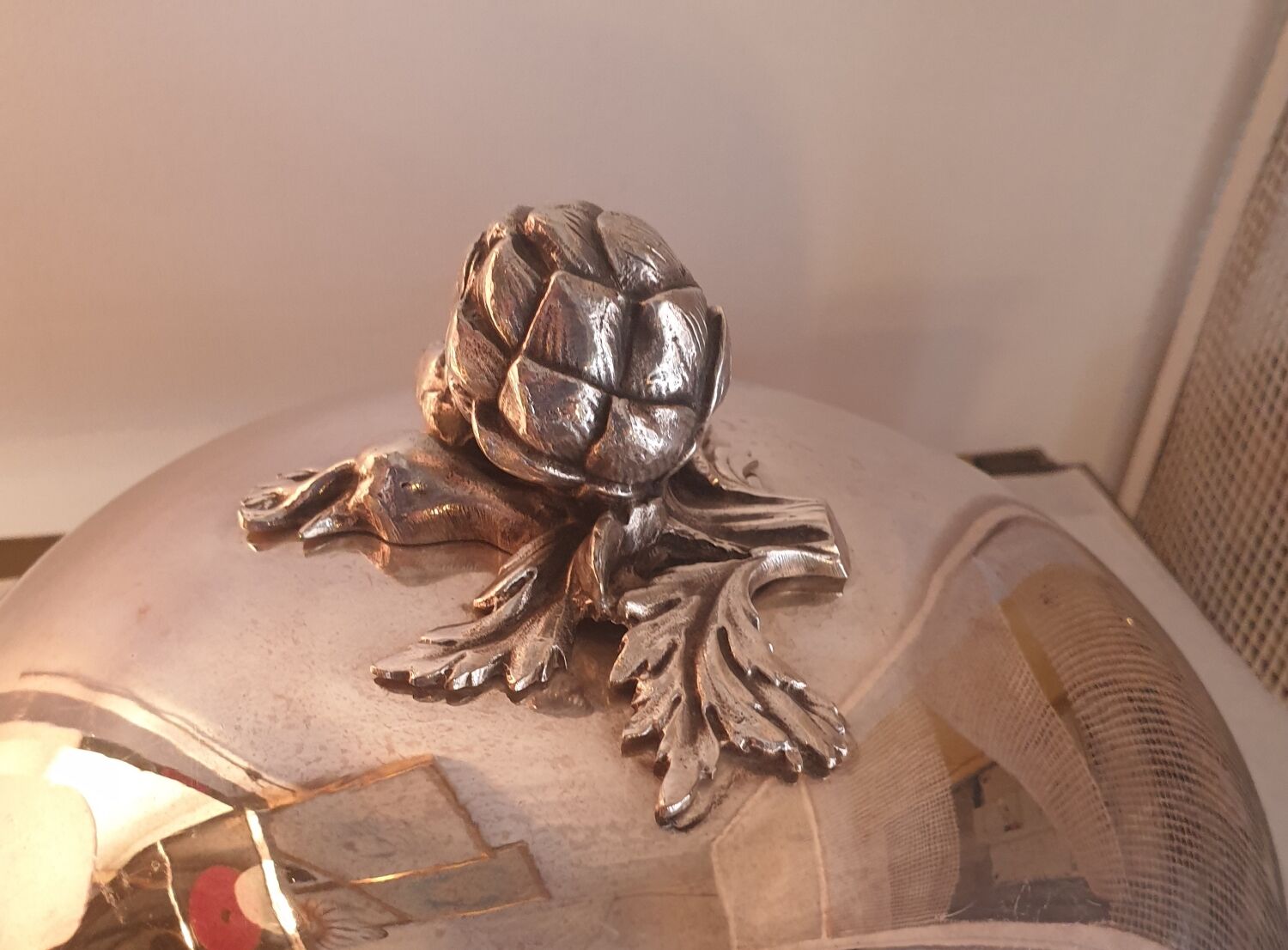 Cloche de service en métal argenté