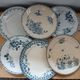 6 antique flat plates in ironstone
