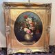 Tableau huile sur toile XXème : nature morte aux fleurs