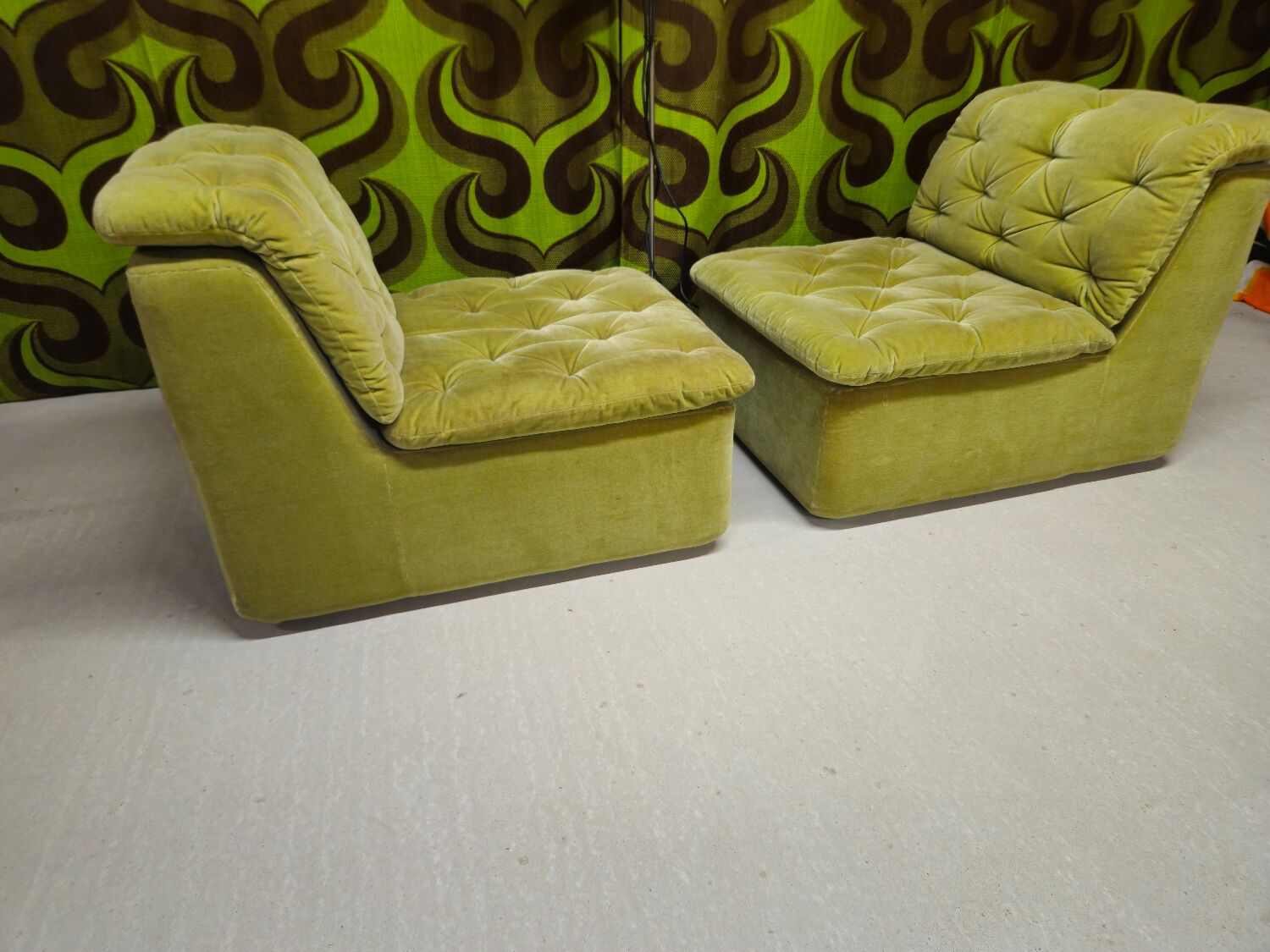"1970s design armchair pair"