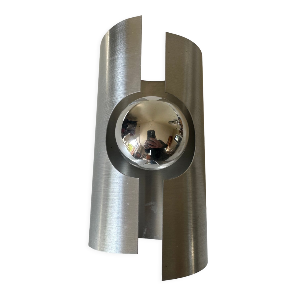 Applique lampe aluminium vintage design annees 70 Selency