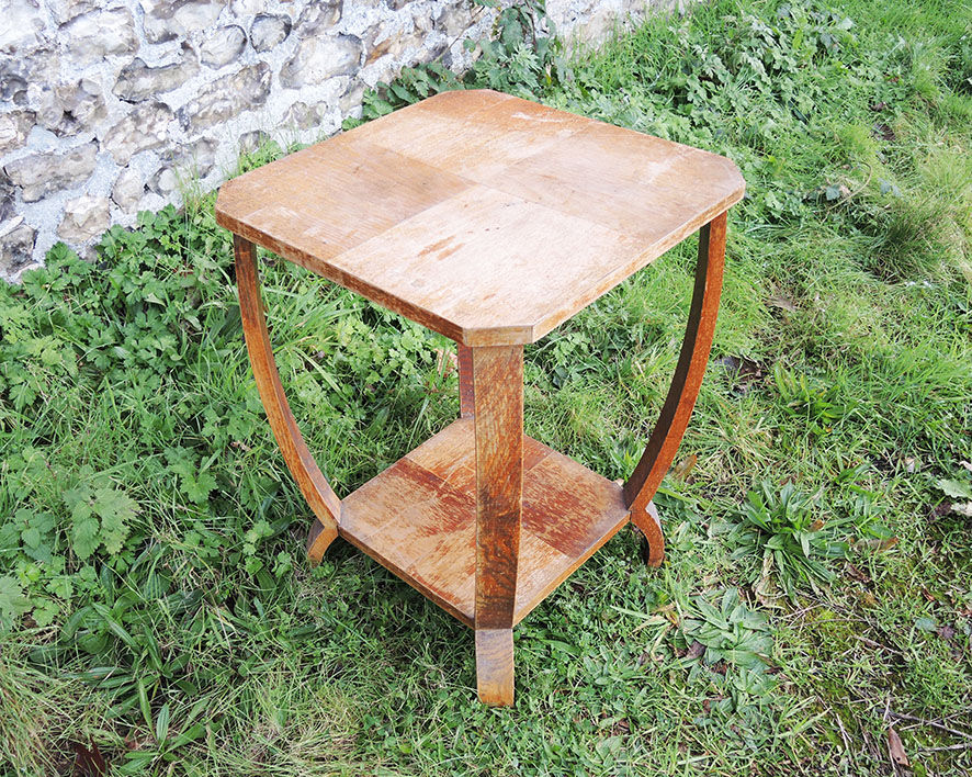 Old art deco style wooden pedestal table